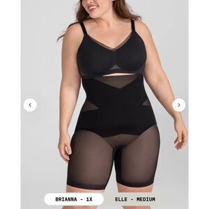 Honeylove SuperPower Short Shapewear 1X Black Compression Tummy Control